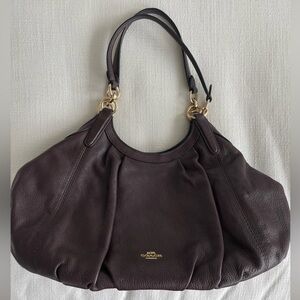 Coach Lily shoulder bag Deep Purple pebbled leather with gold hardware